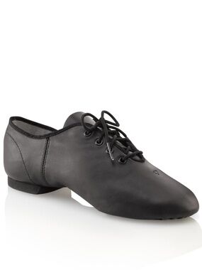 Capezio Black Leather Unisex Jazz Dance Shoes - Lace Up Oxford -4 WIDE